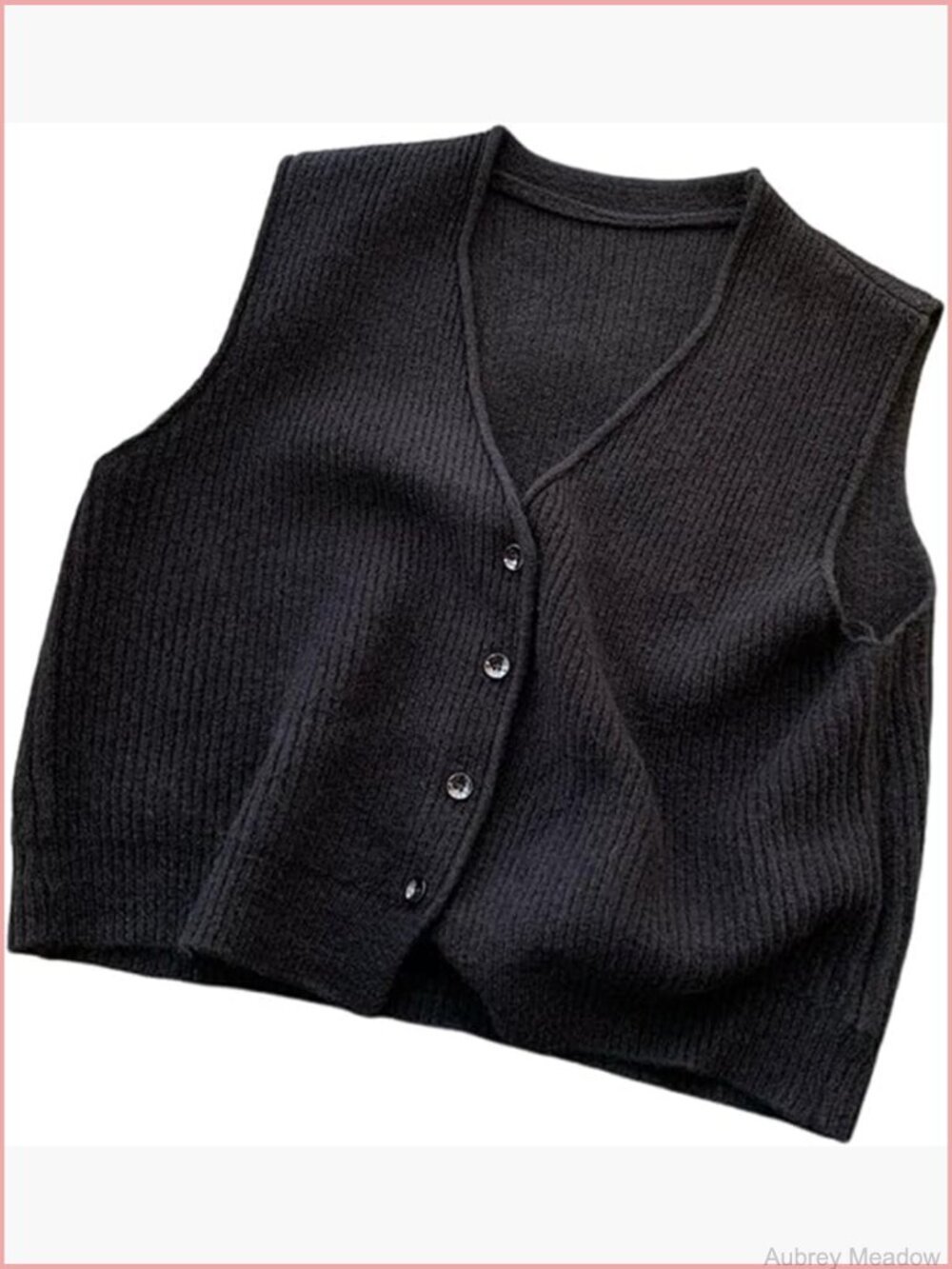 Women's Button Front V Neck Sleeveless Knit Sweater Vest
